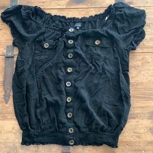 Cute black scrunched top